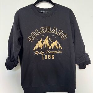 Nasty Gal Black Colorado Crewneck Sweater